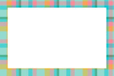 Vintage çerçeve vektörü. İskoç sınır modeli retro tarzı. Güzel, boş bir arkaplan, fotoğraf, portre, albüm için şablon. Tartan ekose süsü.