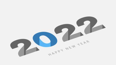 2022 takvim tasarım vektörü ilüzyon biçiminde yaratıcı harf.