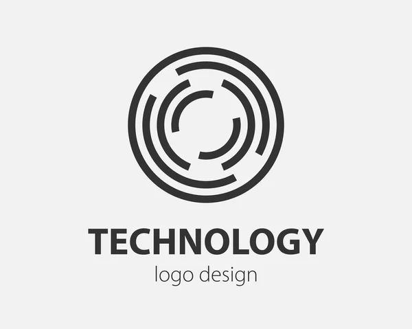 Logotipo Vetorial Geométrico Círculo Logotipo Estilo Alta Tecnologia Para Nano — Vetor de Stock