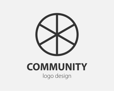 Bir daire içinde geometrik vektör logosu. Basit bir doğrusal tasarım içerisinde nano teknoloji, kripto para birimi ve mobil uygulamalar için yüksek teknoloji tarzı logotype.