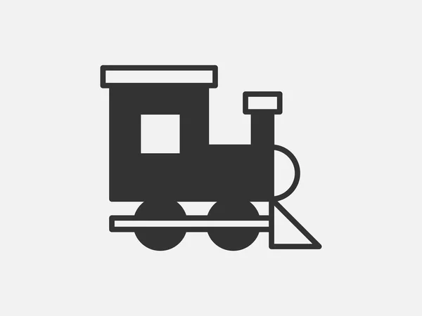 Trein Speelgoed Pictogram Witte Achtergrond Lijnstijl Vector — Stockvector