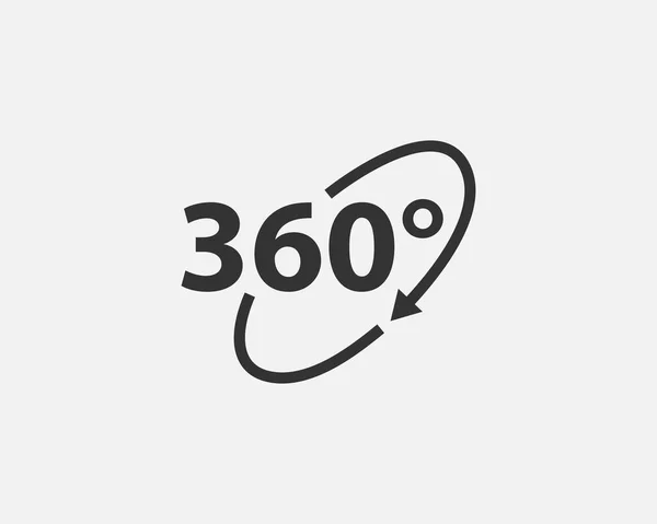 360 Stopni Wektor Widzenia Ikona Znaki Symbole Stron Internetowych Projektowanie — Wektor stockowy