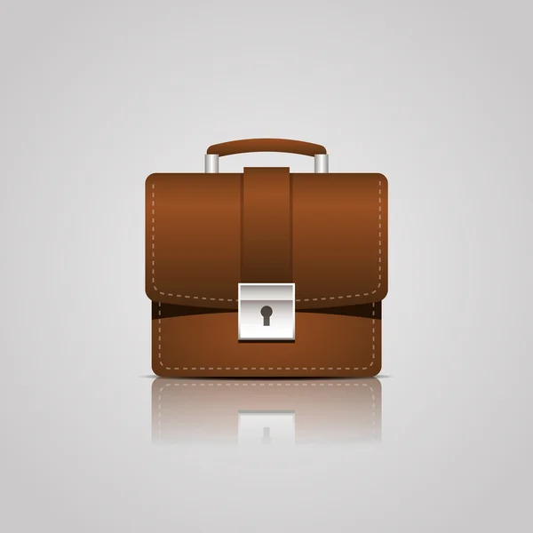 Brown business briefcase icon — Stock Vector