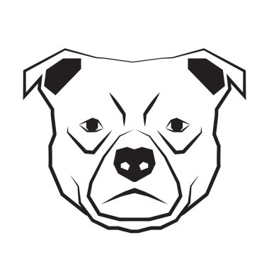 köpek yüz siyah ve beyaz kontur çizim