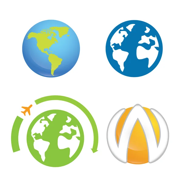Planeta terra mundo logotipo elemento —  Vetores de Stock