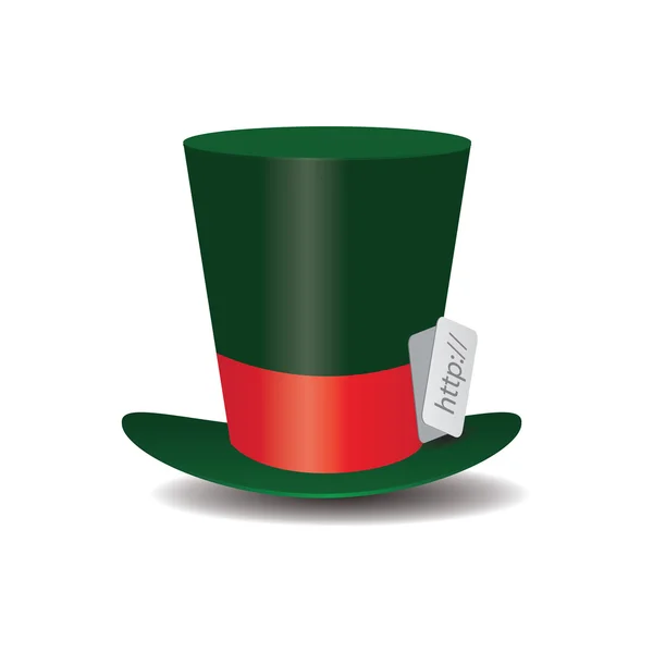 Internet green Hat Mad Hatter — Stock Vector