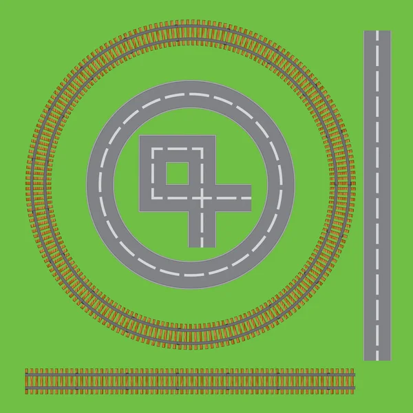 Partes de carreteras ferroviarias — Vector de stock