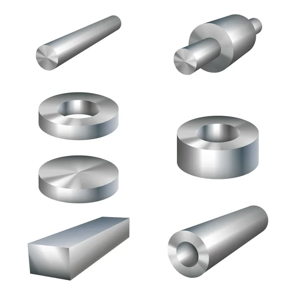 Ijzer-en staalproducten metalen delen — Stockvector