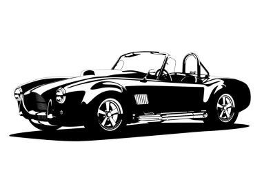 Klasik spor siluet araba Ac Shelby Cobra Roadster