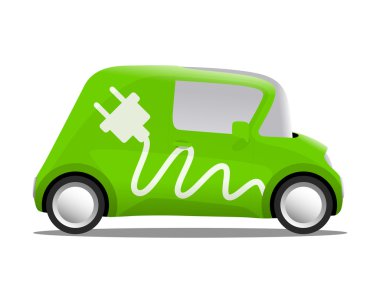 Elektro araba Karikatür güvenli ekoloji