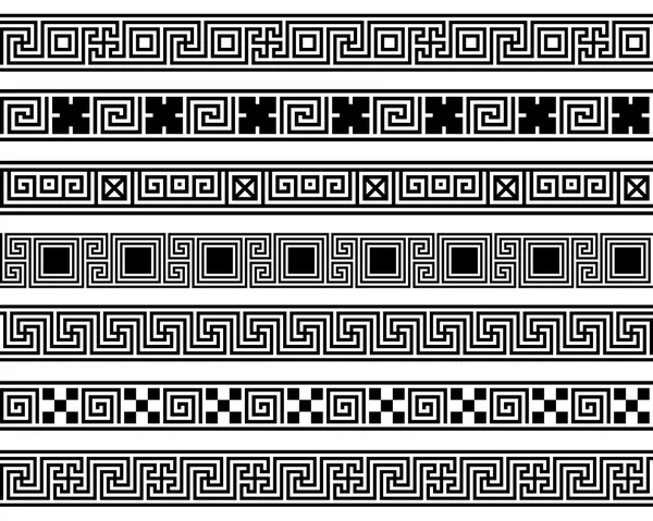 Различные меандровые узоры широкая рамка элемента — стоковый вектор