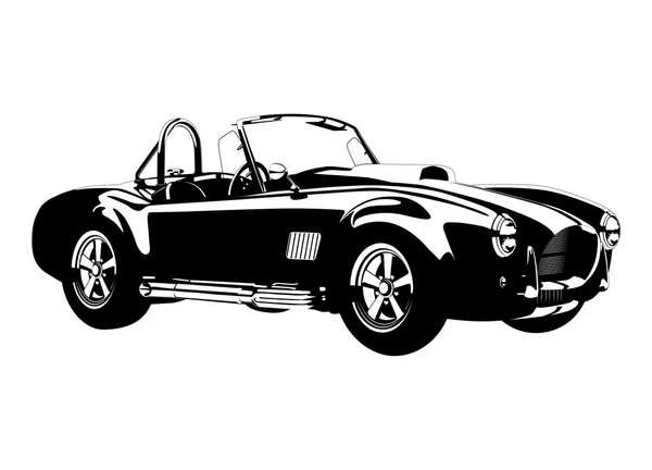 Silhouette сlassic sport car ac cobra roadster — Stok Vektör