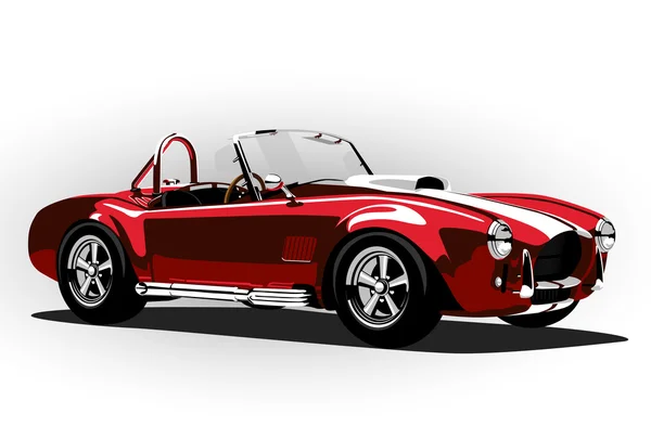 Kırmızı klasik spor araba Kobra roadster