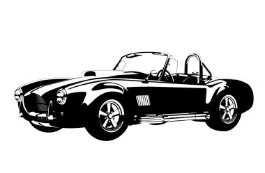 Siluet klasik spor araba ac shelby cobra roadster