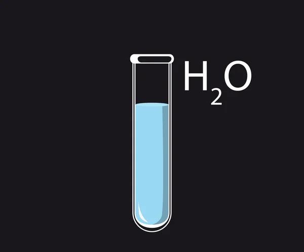 Test tube H2O — Stock Vector