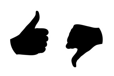 başparmak siluet aşağı yukarı başparmak