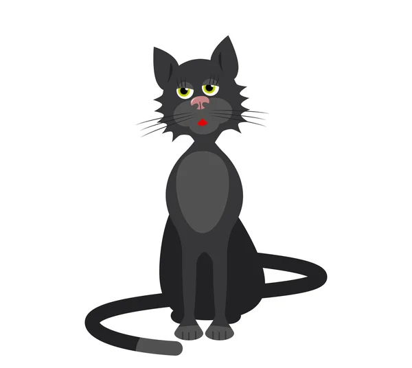 Gato negro — Vector de stock