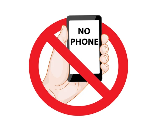 Yasaklayan hiçbir telefon işaretleri — Stok Vektör