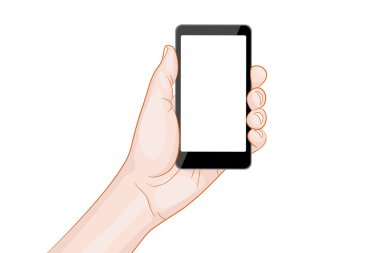 bir smartphone ile boş ekran tutan el