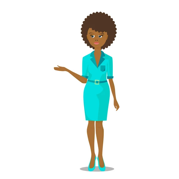 Africaine femme noire présentation — Image vectorielle