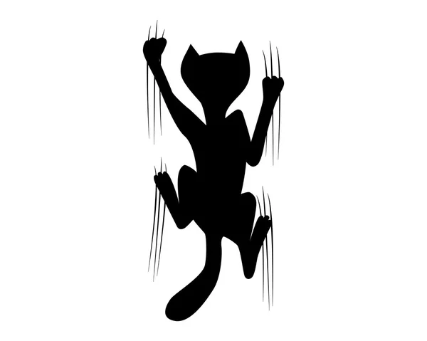 Climbing cat silhouette — Stock Vector