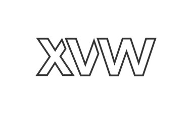 XVW logo design template with strong and modern bold text. Initial based vector logotype featuring simple and minimal typography. Trendy company identity ideal for businesses brand presence.