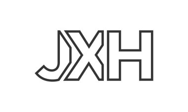 JXH logo design template with strong and modern bold text. Initial based vector logotype featuring simple and minimal typography. Trendy company identity ideal for businesses brand presence.