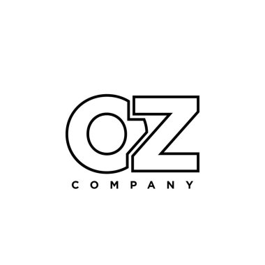Moda harfi O ve Z, OZ logo tasarım şablonu. Şirket kimliği için asgari monogram tabanlı logotype.