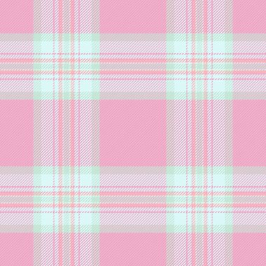 Contour plaid texture seamless, grungy background pattern fabric. Latin tartan check vector textile in light and pink colors palette.