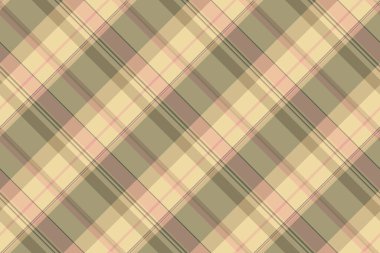 Backdrop background tartan vector, drawing textile seamless texture. Ethnic check plaid pattern fabric in pastel and amber colors palette.