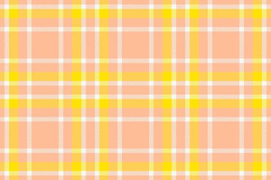 Elegance background seamless tartan, coloured plaid check texture. Woman textile pattern fabric vector in orange and white colors palette.