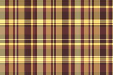 Knot background texture check, difficult textile tartan vector. Diamond pattern fabric plaid seamless in amber and red colors palette.