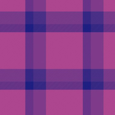 Pano check texture pattern, formal tartan background seamless. Slim vector textile fabric plaid in pink and blue colors palette.