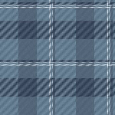 Scottish textile seamless pattern, coat plaid check background. Backdrop tartan fabric texture vector in cyan and light slate gray colors palette.