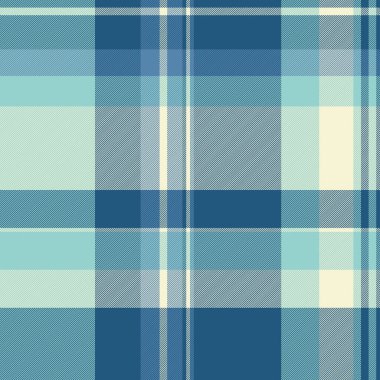 Serin mavi tonlarda klasik tartan deseni. Özgeçmiş, tekstil ve grafik tasarımı için çok yönlü. Geleneği, rahatlığı ve sakinleştirici estetiği çağrıştırıyor..