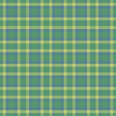 İç içe geçmiş yeşil, sarı ve mavi renkler içeren klasik ekose desenli tasarım. Kusursuz, çok yönlü ve özgeçmiş, tekstil ya da giyim tasarımları için ideal..