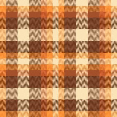 Stage seamless pattern tartan, stroke plaid background texture. Workshop fabric vector textile check in orange and light colors palette.