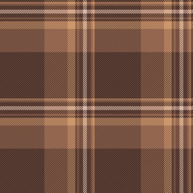 Warp tartan arkaplan dokusu, örtülü kumaş kontrolü. Temel ekose desenli turuncu ve koyu renk paletinde dikişsiz vektör.