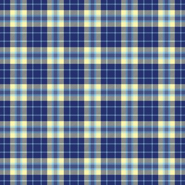 Klasik ekose desenli, lacivert, sarı ve açık mavi renkli. Tekstil tasarımları, arka planlar veya herhangi bir projeye geleneksel zarafet katmak için ideal.