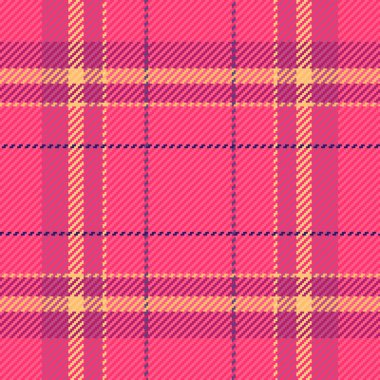 Canlı pembe ekose desenli. Klasik İskoç tasarımı, arka planlar, tekstil ve tatil temaları için harika. Samimi doku geleneği, rahatlığı ve sıcaklığı çağrıştırıyor..