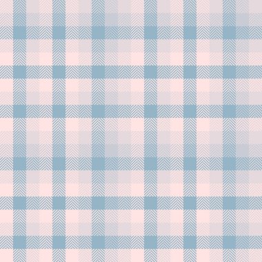 İspanyol tartan ekoseli, mozaik vektör desenli arka plan. Yorganın bembeyaz ve sisli gül renkleri paletinde, pürüzsüz kumaş dokusu.