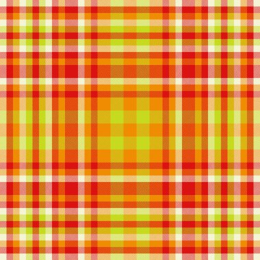 Doğrusal tekstil arkaplanı pürüzsüz, bez taşıyıcı kumaş kontrolü. Patlak desenli ekose desenli kırmızı ve parlak renk paleti.