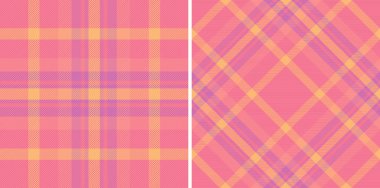 Ekose kumaşlı desenli kumaşla tartanın arka plan vektörünü kontrol et. Sıcak renklerde olsun. Şık bir kutlama için Paskalya modası fikirleri.