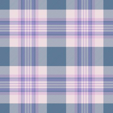 Pastel tartan seamless pattern. Blue, pink, and violet color scheme. Great for backgrounds, textiles, or graphic designs. A traditional and cozy vibe.