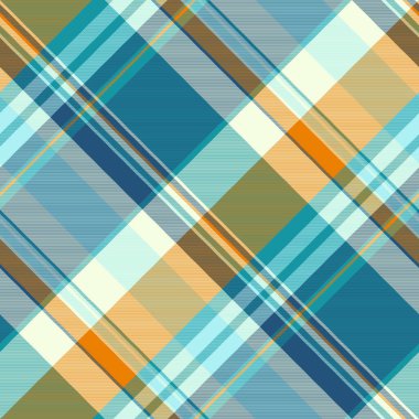 Usa vector pattern seamless, suit check tartan plaid. Artistic fabric texture background textile in cyan and light colors palette.