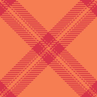 Glamour vector plaid background, nostalgic fabric pattern check. Free seamless texture tartan textile in orange and red colors palette.