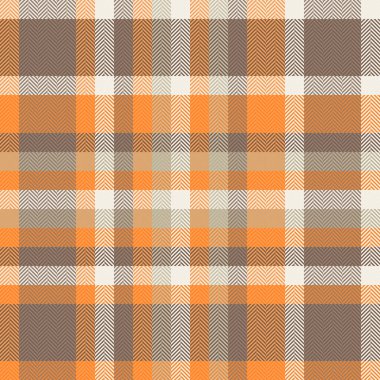 Bandana desenli vektör arka plan, lüks desenli tartan dikişsiz. Hippi kumaş kumaş ekoseli turuncu ve pastel renk paleti.