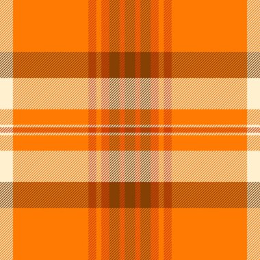 Torba tartan arkaplan deseni, yapı kumaş dokusu. Parlak ve turuncu renk paletinde ekose vektör denetimi.