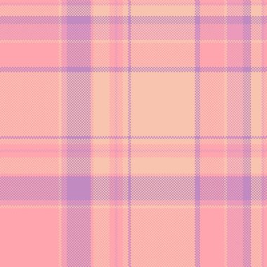Dining tartan background seamless, chic textile texture check. Traditional plaid fabric vector pattern in light and red colors palette.