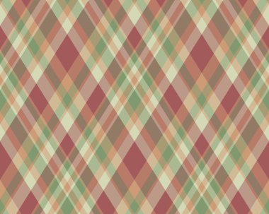 Argyle geometrik eşkenar dörtgenin kusursuz deseni. Harlequin duvar kağıdı tasarımını kontrol et. Web geçmişi için klasik elmas şekilli tekstil malzemesi, baskı kumaşı, kazak, ambalaj kağıdı, hediye kartı, davetiye.